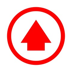 red arrow sign isolated