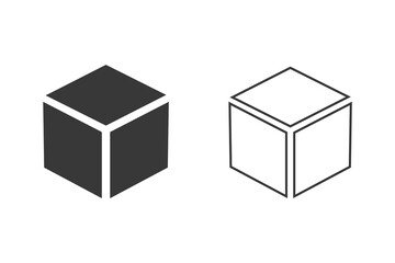 Cube vector in flat style icon set