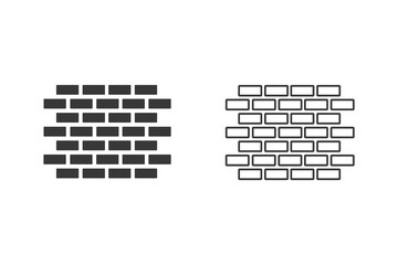 Brick icon set flat style vector illustration