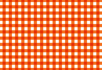 Plaid check diagonal fabric texture seamless pattern. Vector illustration.(orange)