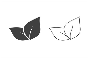 Leaf icon set flat style. Vector illustration