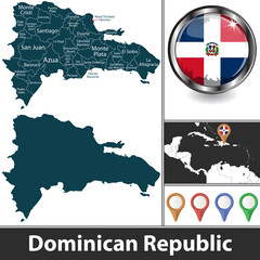 Fototapeta premium Map of Dominican Republic
