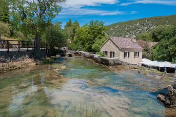 Fototapeta na wymiar Landscape in Krka National Park in Croatia, known for its beautiful waterfalls