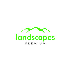 Minimalist Landscape Mountain Green Logo Design