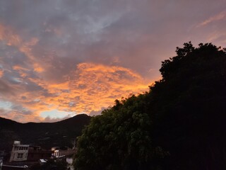 sunset in the mountains