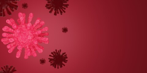 Naklejka na ściany i meble Corona Virus cell. 3D illustration. Coronavirus background.