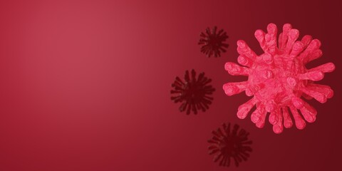 Corona Virus cell. 3D illustration. Coronavirus background.