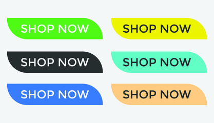 shop now web button, set of shop now, colorful sign icon for web site