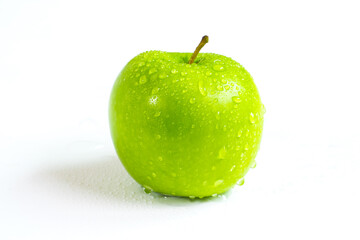 Green apple isolated on a white background.