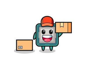 Mascot Illustration of processor as a courier