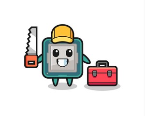 Illustration of processor character as a woodworker