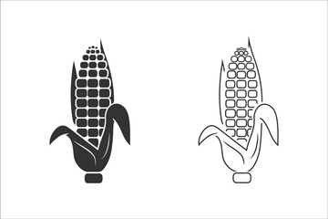 Corn icon set. Vector illustration on white