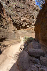 Barranco de Las Vacas rock formations in Gran Canaria