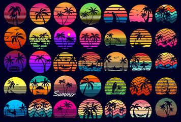 summer sunset t shirt design  - obrazy, fototapety, plakaty