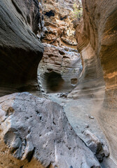 Barranco de Las Vacas rock formations in Gran Canaria