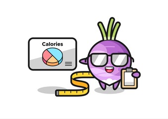 Illustration of turnip mascot as a dietitian