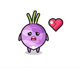 turnip cartoon illustration is broken heart