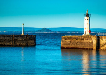 View across the Firth of Forth,Anstruther Harbour, Anstruther, Fife, Scotland, UK