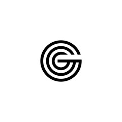 Letter G logo monogram three fine lines creative design, typography design inspiration