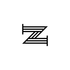 Letter Z logo monogram three fine lines creative design, typography design inspiration