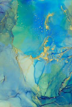 Alcohol ink art.Mixing liquid paints. Modern, abstract colorful background, wallpaper. Marble texture.Translucent colors © MBonnetti