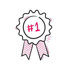 Winner badge illustration. Hand Lettering. Vector.