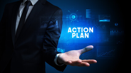 Hand of Businessman holding motivational message