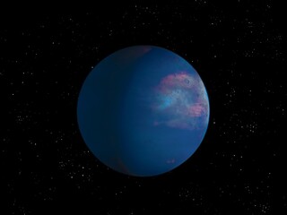 super-earth planet, planet in far space, exoplanet from another star system.