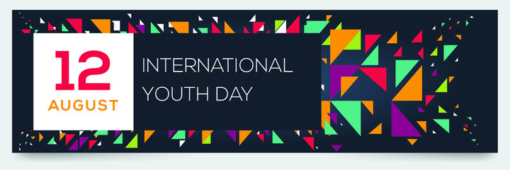 Creative design for (International Youth Day), 12 August, Vector illustration.
