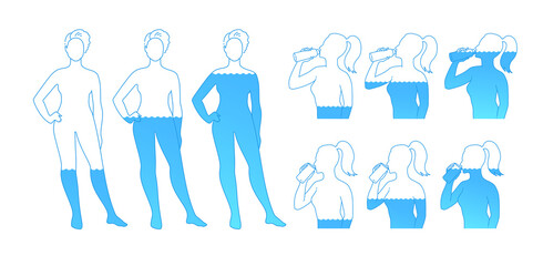 Fototapeta premium Female silhouette drinking water