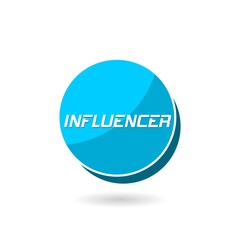 Influencer word icon with shadow