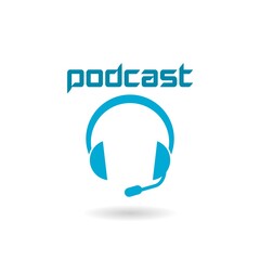 Podcast logo icon with shadow