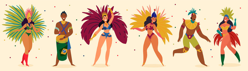 Obraz na płótnie Canvas Brazilian Carnival Big Icons Design Elements