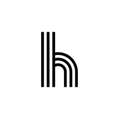 Letter H logo monogram three fine lines creative design, typography design inspiration