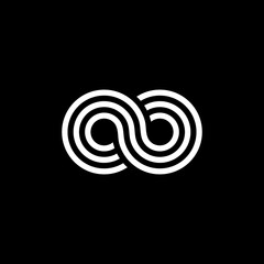 Infinity logo monogram three fine lines creative design, typography design inspiration