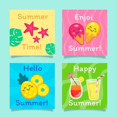 Cartoon Summer Cards Collection_2