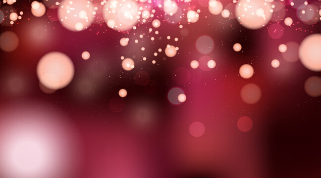 Bokeh Lights Effect With Red Background