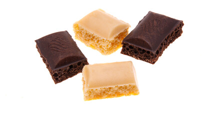 aerated chocolate isolated