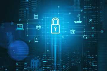 Immersive digital security interface Lock icon