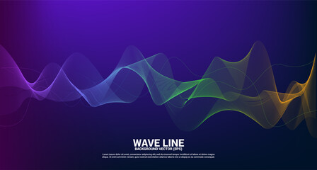 Blue Green Sound Wave Line Curve