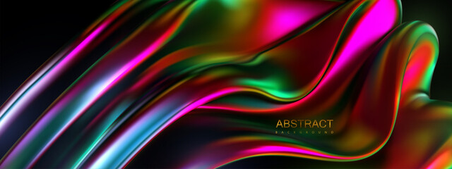 Abstract multicolored banner with smooth wavy structure