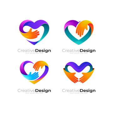 Charity Logo With Love Design Love Hand Logos