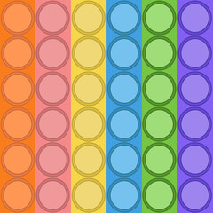 Antistress Pop-it. Children s popular toy. Seamless fabric or wallpaper. Flat illustration.