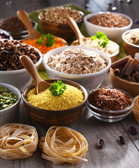 Composition with different kinds of dry food products