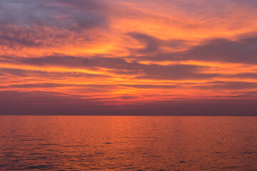Colorful sunset at the seaside in Croatia