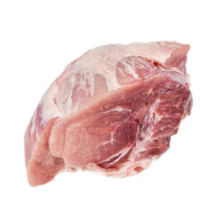 Large piece raw meat pork isolated on white background