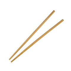 Wooden chopsticks isolated on white background.traditional eating utensils