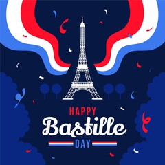 Flat Bastille Day Illustration_3