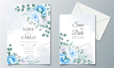 Fototapeta na wymiar Beautiful Wedding Invitation Card With Flower Decoration_4