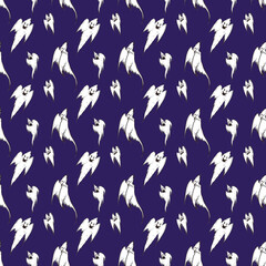 Ghost seamless pattern, Halloween theme background.